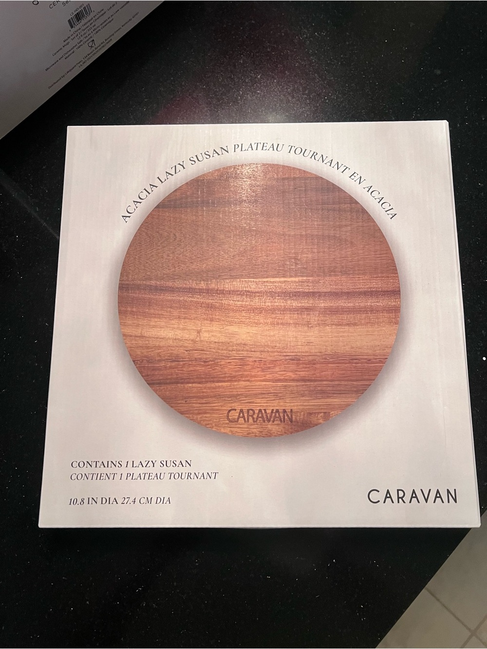 Caravan Acacia Lazy Susan in Warm Wood Finish